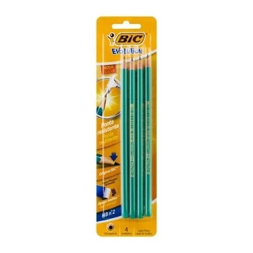 LAPIS PRETO 2HB BIC SEM BORRACHA 4UN
