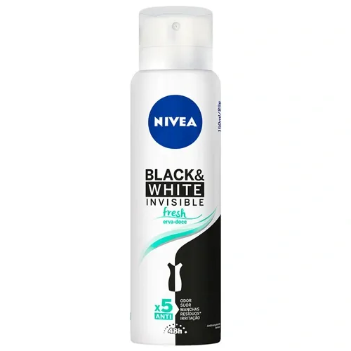 DESODORANTE NIVEA AER BLACK&WHITE INVIS FRESH ERVA DOC 150ML