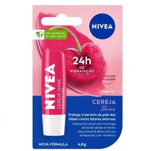 PROTETOR LABIAL NIVEA LIP CEREJA SHINE 4,8G