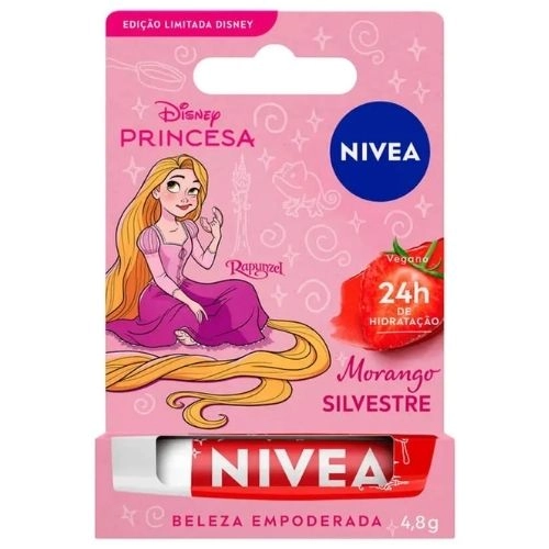 HIDRATANTE LABIAL NIVEA DISNEY PRINCESAS RAPUNZEL MORANGO SILVESTRE 4,8G