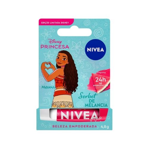 HIDRATANTE LABIAL NIVEA DISNEY PRINCESAS MOANA SORBET DE MELANCIA 4,8G