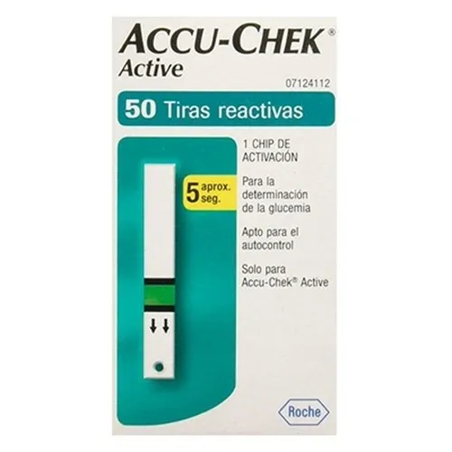 TESTE GLICOSE ACCU CHEK ACTIVE 50 UNIDADES