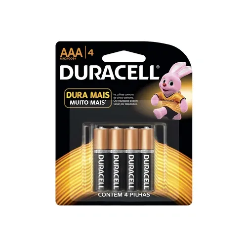 PILHAS DURACELL AAA PALITO 4UN