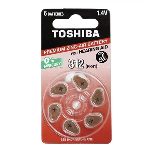 BATERIA TOSHIBA PR41 APARELHO AUDITIVO 312 6UN