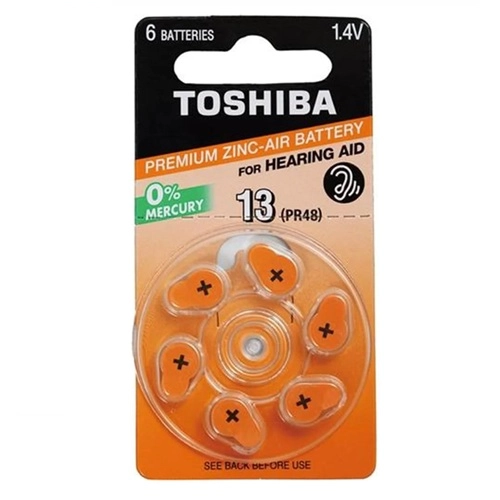 BATERIA TOSHIBA PR48 APARELHO AUDITIVO 13 6UN