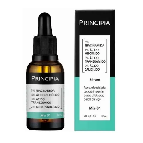 SERUM FACIAL PRINCIPIA MIX-01 5% NIACINAMIDA + 4% GLICOLICO + 3% TRANEXAMICO + 2% SALICILICO 30ML