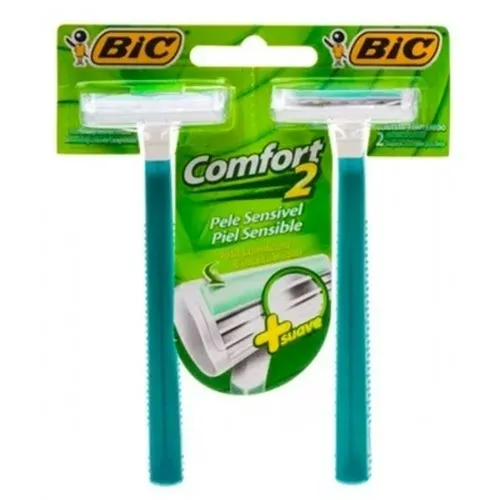APARELHO DE BARBEAR BIC COMFORT2 PELE SENSIVEL 2UN
