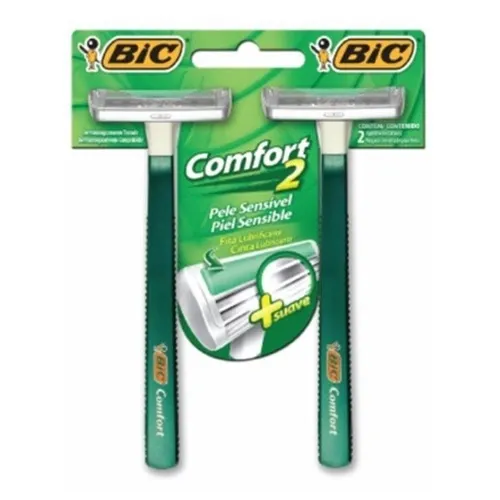 APARELHO BARBEAR BIC COMFORT2 PELE SENSIVEL 2UN