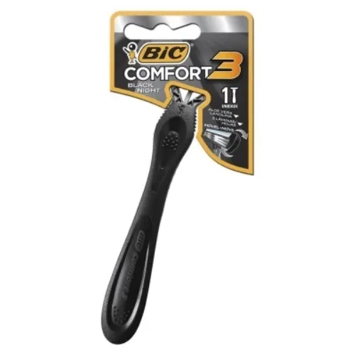APARELHO BARBEAR BIC COMFORT3 BLACK NIGHT 1UN