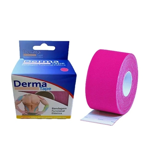 BANDAGEM ELASTICA DERMA TAPE 5CMX5M ROSA 1UN