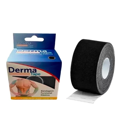 BANDAGEM ELASTICA DERMA TAPE 5CMX5M PRETO 1UN