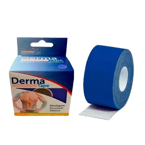BANDAGEM ELASTICA DERMA TAPE 5CMX5M AZUL 1UN