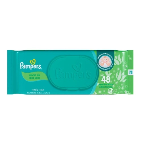 Toalhas Umedecidas Pampers Aroma De Aloe Vera Com 48 Unidades