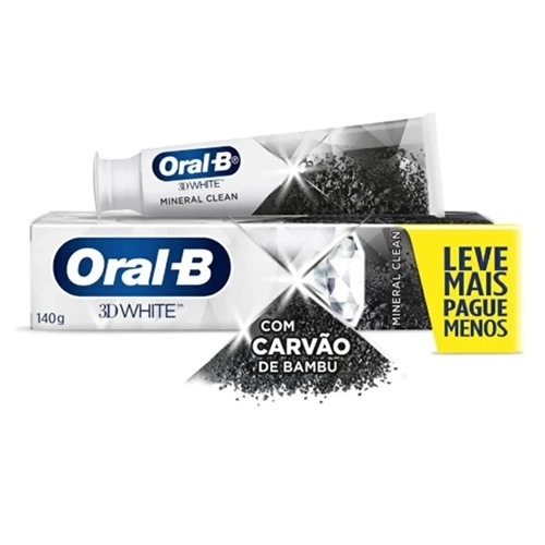 CREME DENTAL ORAL-B 3D WHITE CARVAO DE BAMBU 140G