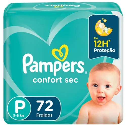 Fralda Pampers Confortsec Bag P 72 Un