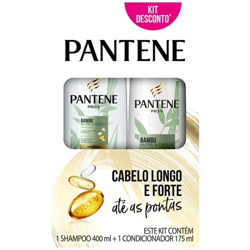 KIT SHAMPOO E CONDICIONADOR PANTENE BAMBU 400+175ML