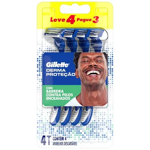 APARELHO BARBEAR GILLETTE DERMA PROTECAO L4P3UN
