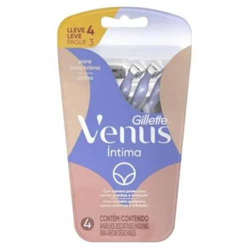 APARELHO DE DEPILAR DESCARTAVEL GILLETTE VENUS INTIMA 4 UNIDADES