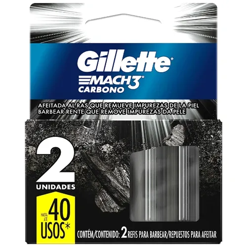 CARGA GILLETTE MACH3 CARBONO 2UN