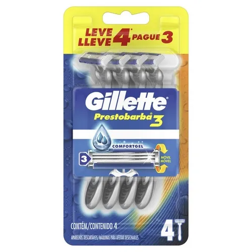 APARELHO DE BARBEAR GILLETTE PRESTOBARBA3 LEVE 4 PAGUE 3