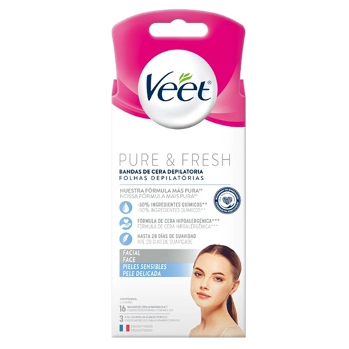 FOLHAS DEPILACAO VEET PURE&FRESH SENSITIVE 16UN