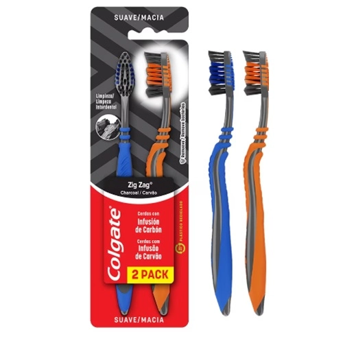 ESCOVA DENTAL COLGATE ZIG ZAG CARVAO MACIA 2 UNIDADES