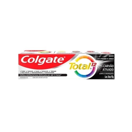CREME DENTAL COLGATE TOTAL 12 CARVAO ATIVADO 90G