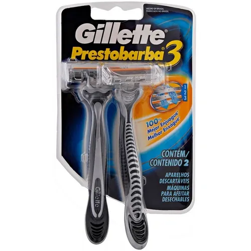 APARELHO PARA BARBEAR PRESTOBARBA 3 MASC 2UN