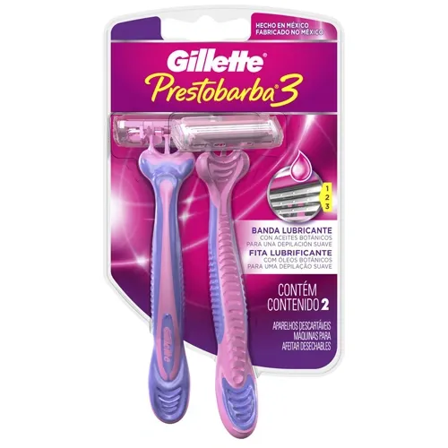 APARELHO PARA BARBEAR PRESTOBARBA 3 FEM 2UN