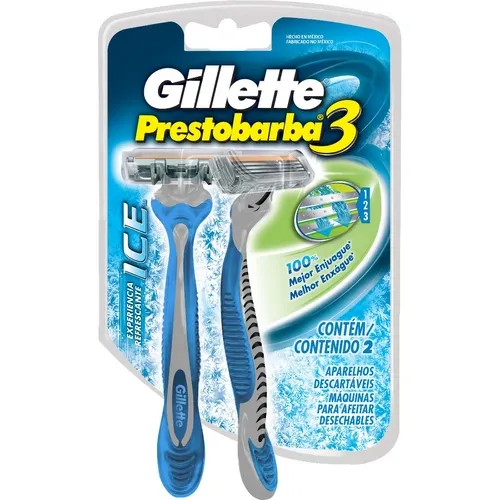 APARELHO PARA BARBEAR PRESTOBARBA 3 COOL ICE 2UN