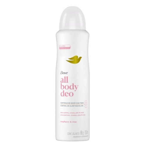 DESODORANTE DOVE AER ALL BODY DEO RASPBERRY/ROSE CORPORAL FEM 150ML