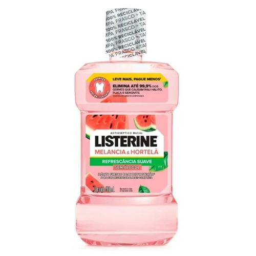 ENXAGUANTE BUCAL LISTERINE ZERO MELANCIA/HORTELA 500ML
