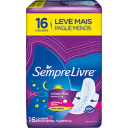 ABSORVENTE SEMPRE LIVRE NOITE/DIA SUAVE ABAS L16P14UN