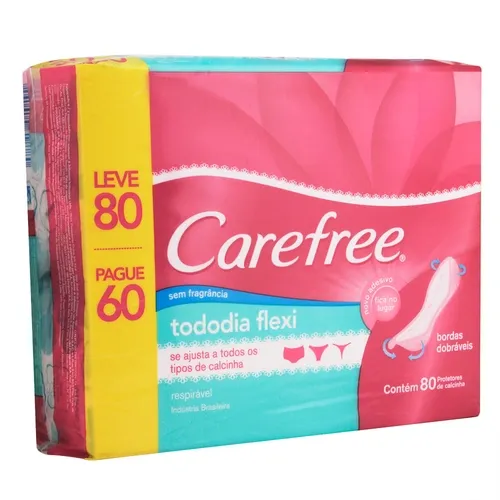 ABSORVENTE CAREFREE PROTETOR DIARIO FLEX L80P60UN