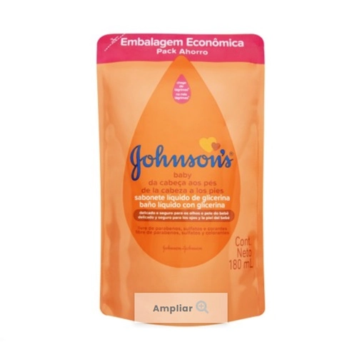 SABONETE LIQUIDO JOHNSON E JOHNSON BABY DA CABECA AOS PES 180ML