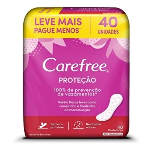 ABSORVENTE CAREFREE PROTECAO SEM PERFUME 40UN