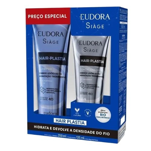 KIT SIAGE SHAMPOO+CONDICIONADOR HAIR-PLASTIA 2UN 250+125ML