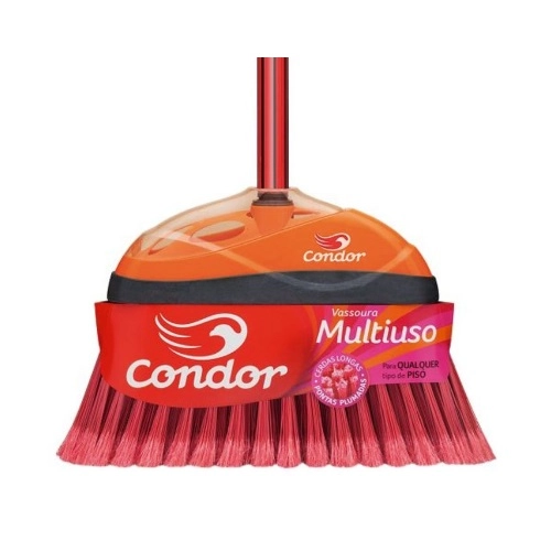 Vassoura Cerdas Cruzadas Com Cabo Multiuso Condor  V35 1 Unidade