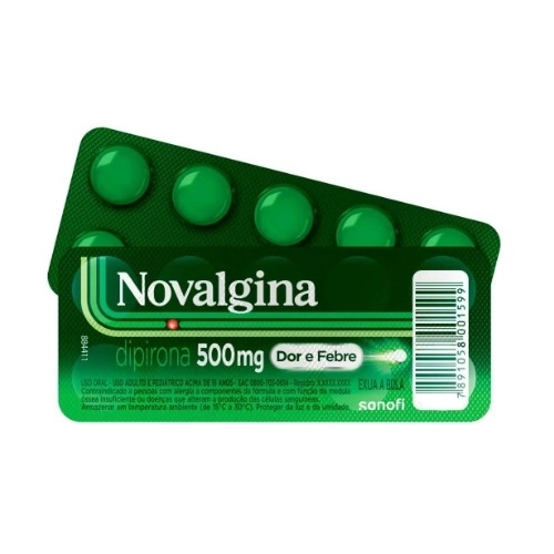 NOVALGINA DIPIRONA 500MG 10 COMPRIMIDOS