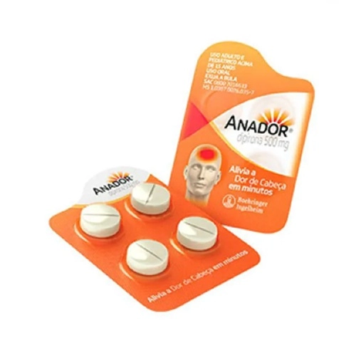 ANADOR DIPIRONA MONOIDRATADA 500MG 4 COMPRIMIDOS
