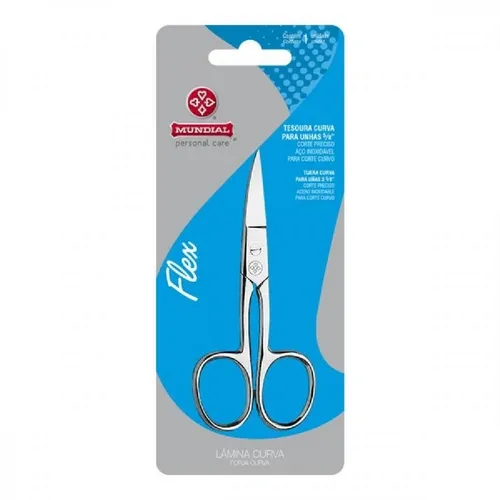 TESOURA MUNDIAL FLEX CURVA PARA UNHAS