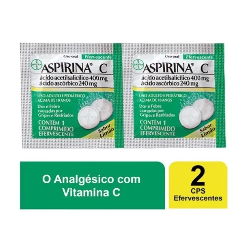 ASPIRINA C EFERV 2  COMPRIMIDOS LIMAO