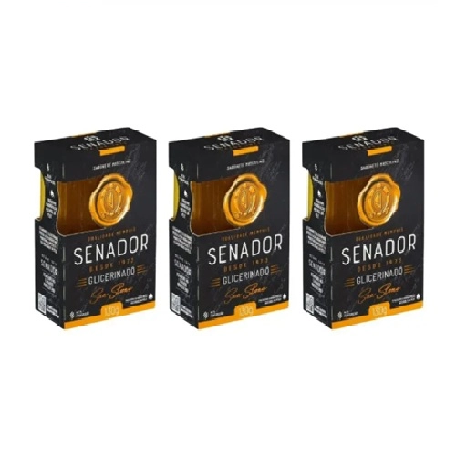 SABONETE SENADOR GLICERINADO 3UN 130G CADA + SABONETEIRA 1UN