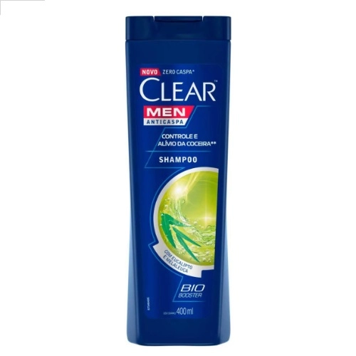 SHAMPOO ANTICASPA CLEAR MEN CONTROLE E ALIVIO DA COCEIRA 400ML