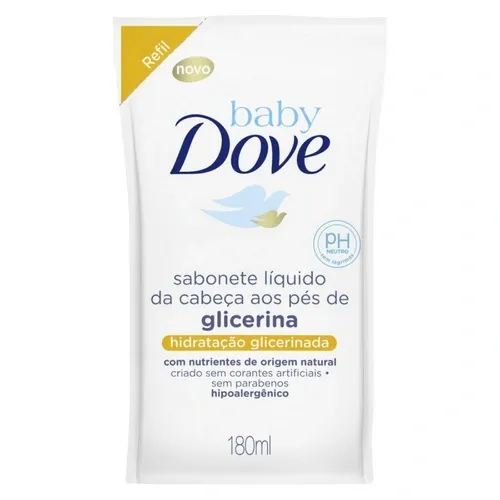 SABONETE LIQ DOVE GLIC CABECA AOS PES REFIL 180ML