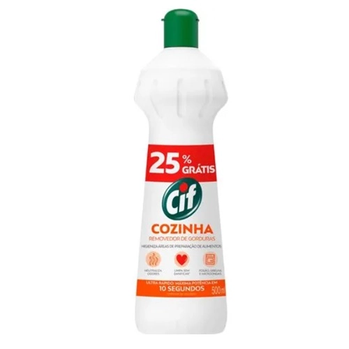 Limpador Desengordurante Cozinha Cif Squeeze 375Ml+125Ml Gratis