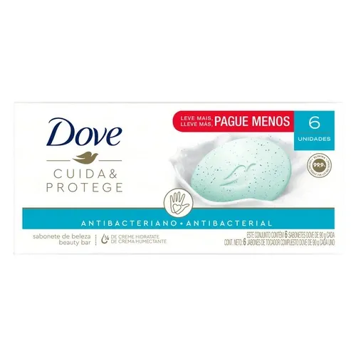 Kit Sabonete Dove Antibacteriano Cuida & Protege 6 Uniaddes 90G