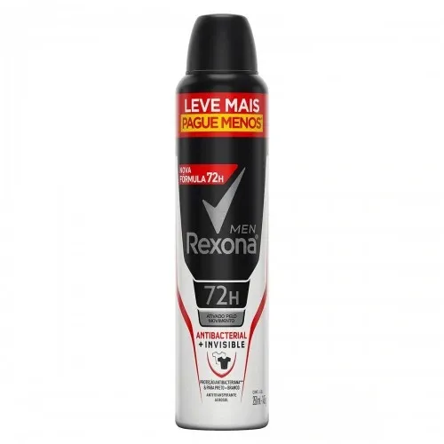 DESODORANTE REXONA MEN AER ANTIBACTERIAL+INVISIBLE MAS 250ML