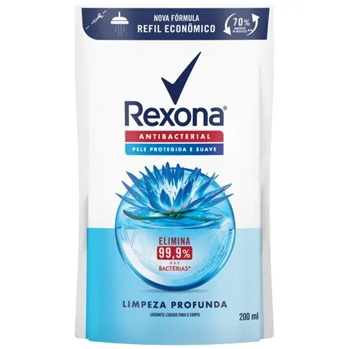 SABONETE LIQ REXONA ANTIBACTERIAL LIMPEZA PROFUNDA REF 200ML