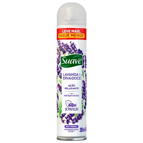 DESODORANTE SUAVE AER LAVANDA/ERVA DOCE LEVE+PAGUE- 200ML